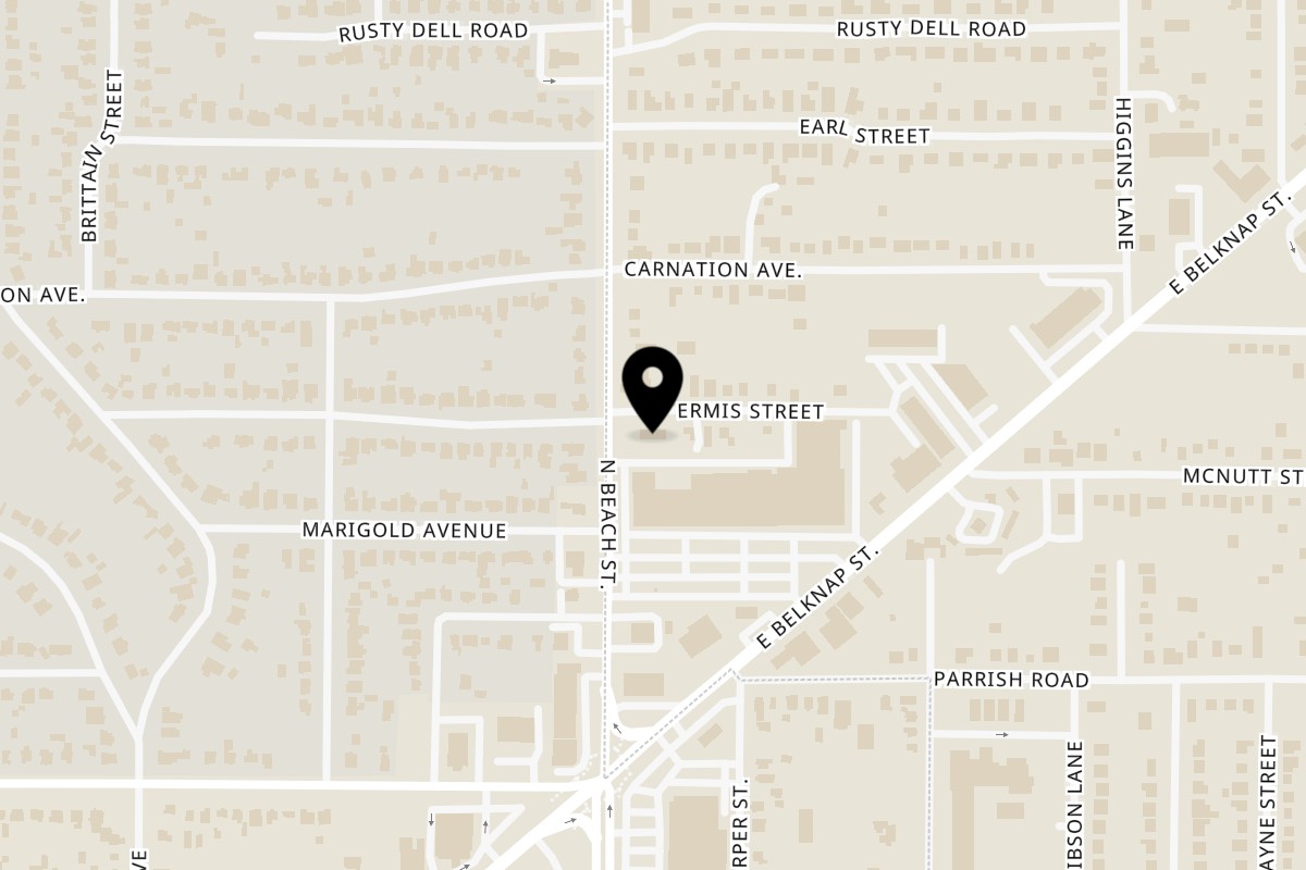 Map showing the location of El Paisa Cocina Mexicana Haltom City on 1550 N Beach St in Haltom City