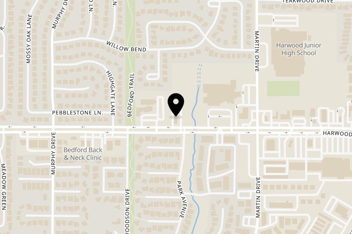 Map showing the location of El Paisa Cocina Mexicana Bedford on 2801 Harwood Rd in Bedford