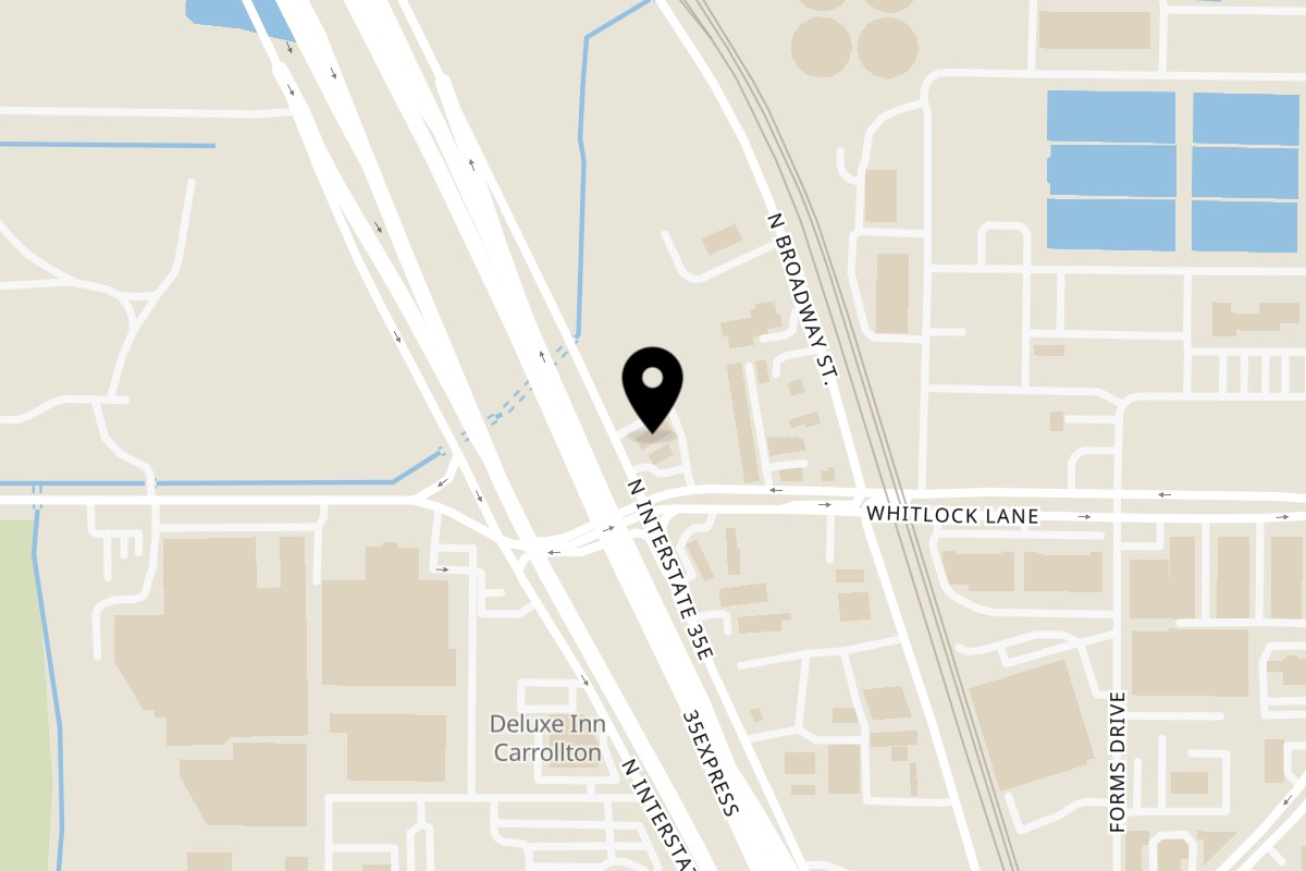 Map showing the location of El Paisa Cocina Mexicana (I-35E & Whitlock Rd) Carrollton on 2008 N Interstate 35E in Carrollton