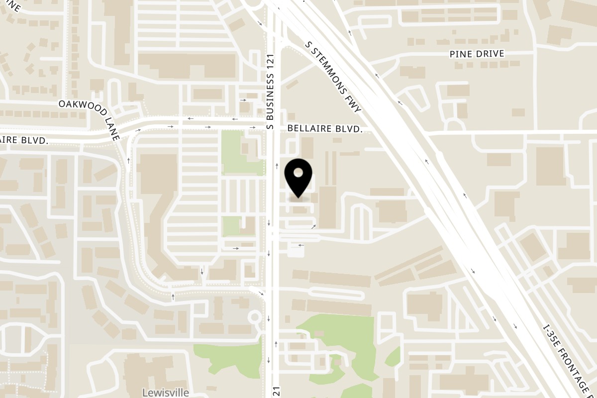 Map showing the location of El Paisa Cocina Mexicana (1342 TX 121 BUS) Lewisville on 1342 TX 121 BUS in Lewisville